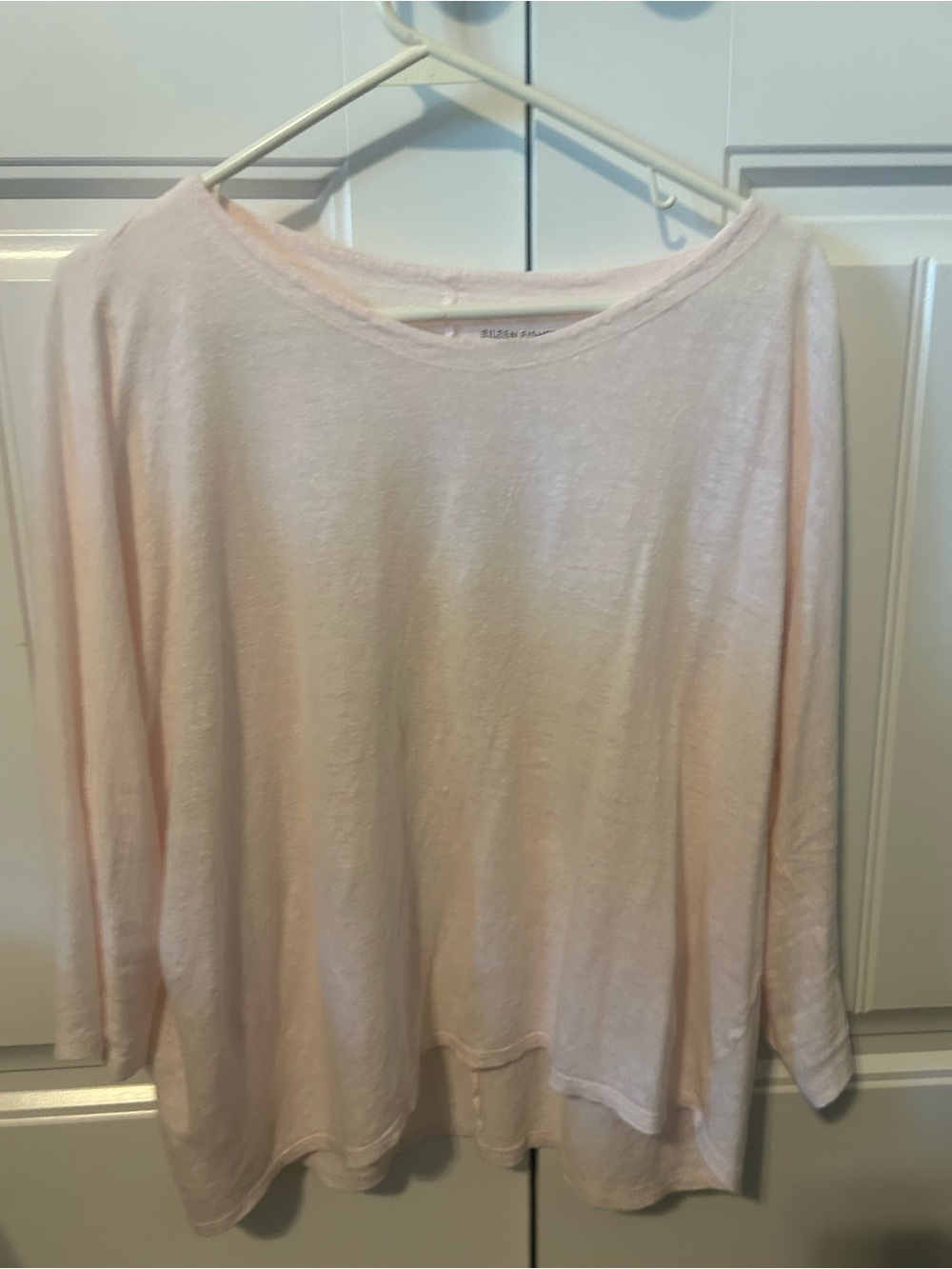 Eileen Fisher Pale Blush Long-Sleeve Lightweight Pullover